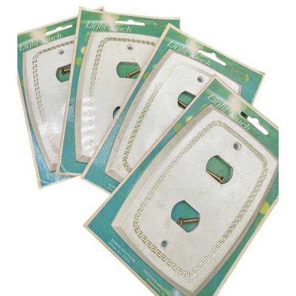 Light Touch Other - ✨ Light Touch White Gold Wall Plates Vintage Retro Switch Outlet Cover Lot Home